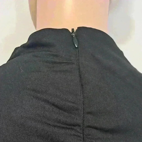 Almost Famous Black Long Sleeve Slinky Dress sz M - Picture 6 of 9